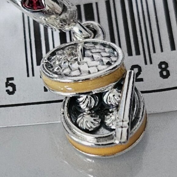 Auth Pandora Sterling Silver Retired Chinese Bao Steamer Dangle Charm 798250CZR - Picture 6 of 13